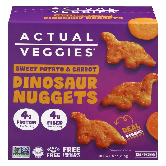 Sweet Potato & Carrot Dinosaur Nuggets Frozen
