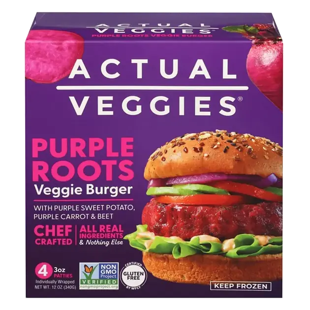 Veggie Burger, with Purple Sweet Potato, Purple Carrot & Beet, Purple Roots