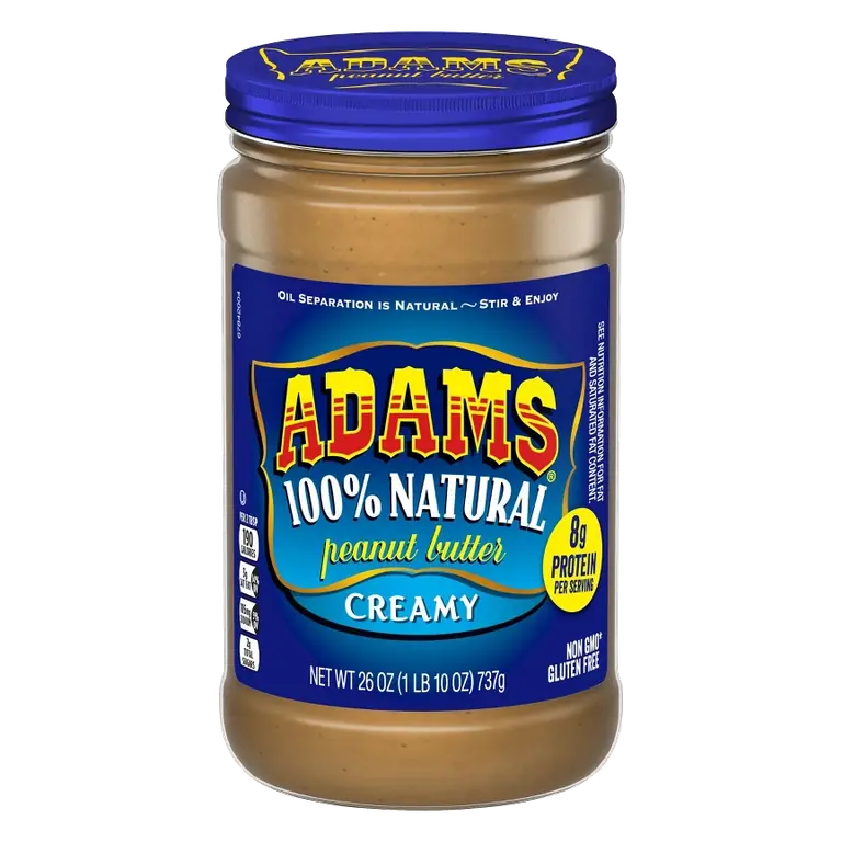 Adam's 100% Natural Creamy Peanut Butter, 26oz
