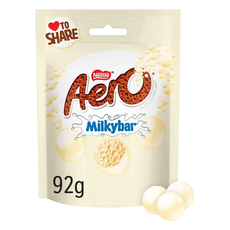 Aero Bubbles 92g Milkybar White Chocolate Sharing Bag