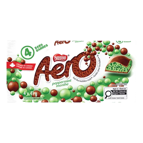 Nestlé Aero Chocolate Bar Bubbles Peppermint 4 x 41 g