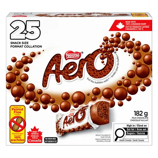 Nestlé Aero Chocolate Bar Mini Snack Size 25 Count 182 g