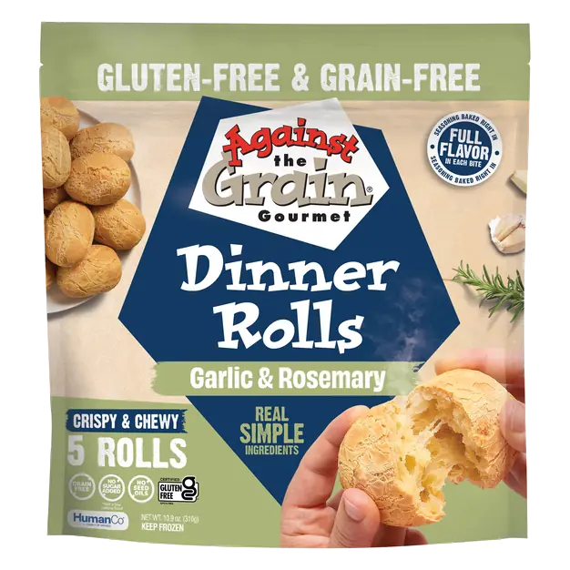 Gluten & Grain Free Garlic & Rosemary Dinner Rolls 5 ct