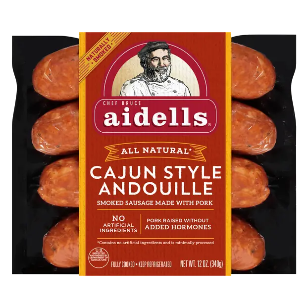 Natural Cajun Style Andouille Pork Smoked Sausage - 4 ct
