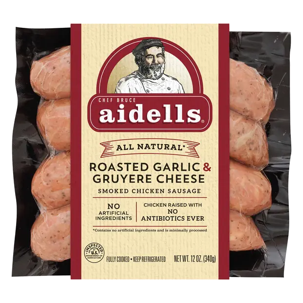 Natural Garlic & Gruyere Cheese Smoked Chicken Sausage - 4 ct