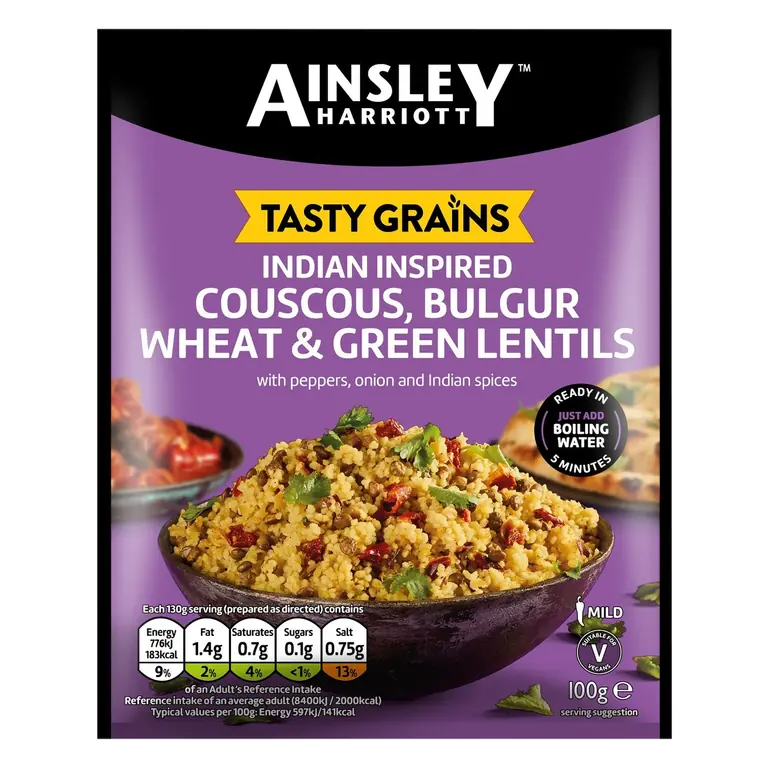 Tasty Grains Indian Couscous Bulgur & Lentils 100g