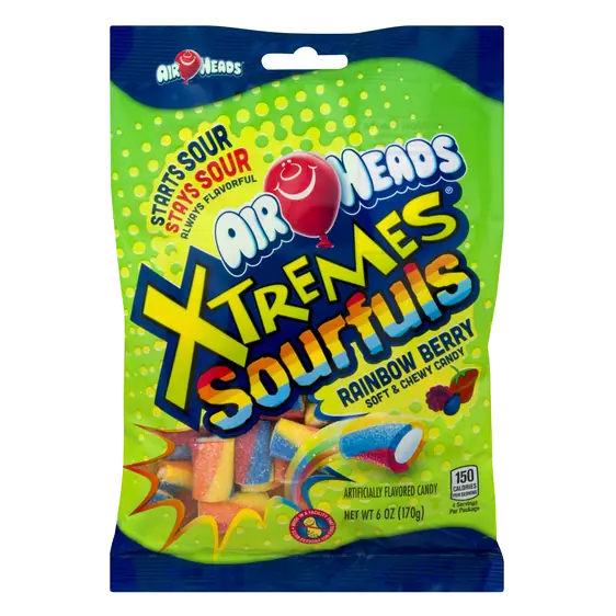 AirHeads Xtremes Sourfuls Rainbow Berry Candy 6 oz