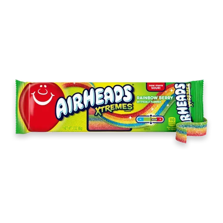 Xtremes Rainbow Berry Flavor Sweetly Sour Candy Belts