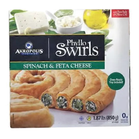 Phyllo Swirls Spinach & Feta Cheese 225 g