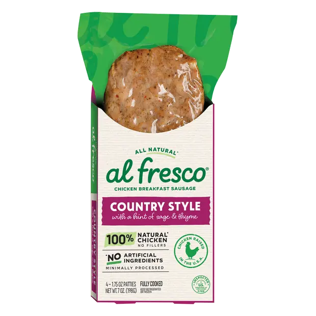 All Natural Country Chicken Breakfast Sausage Patties - 4 ct