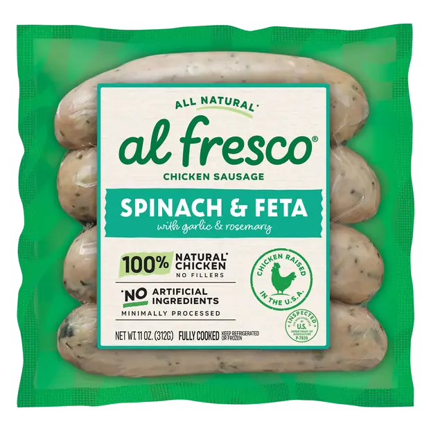 All Natural Spinach & Feta Chicken Sausage - 4 ct