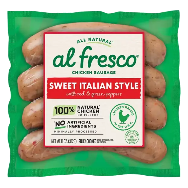 Chicken Sausage, Sweet Italian Style with Red & Green Peppers