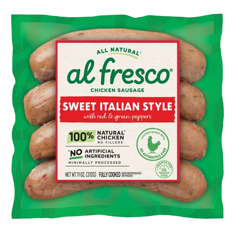 Sweet Italian Style with Red and Green Peppers Chicken Sausage