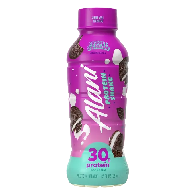 Alani Cookies & Cream Non-Caffeinated - 30g Protein Shake - 12 fl oz Bottle