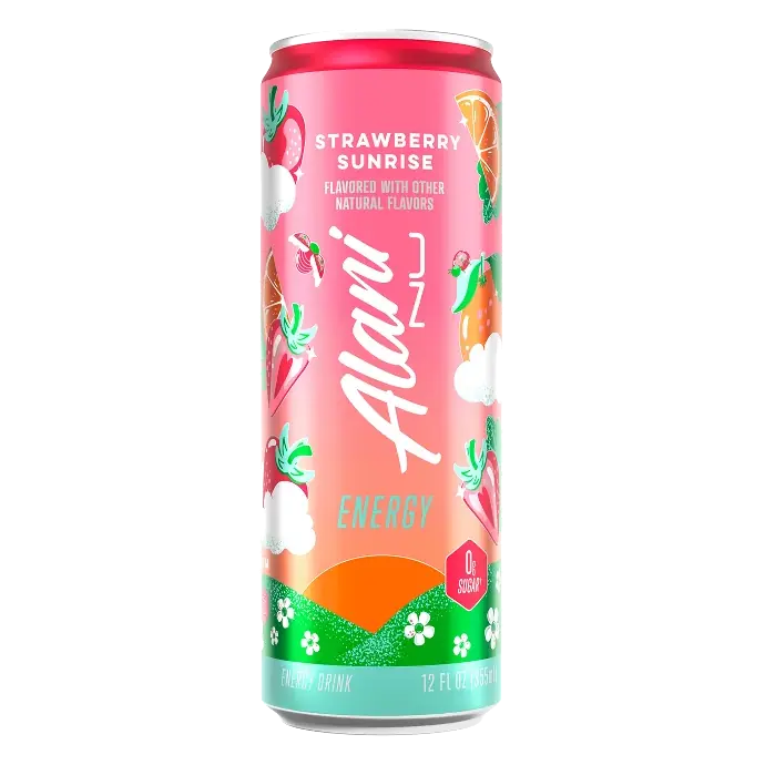Alani strawberry Sunrise Energy Drink, 12 fl oz: Sugar-Free, Vegan