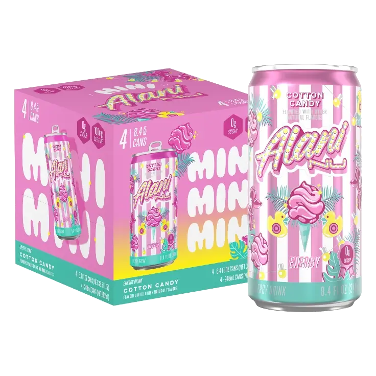 Alani Nu Cotton Candy, 4pk/8.4 fl oz: Caffeinated