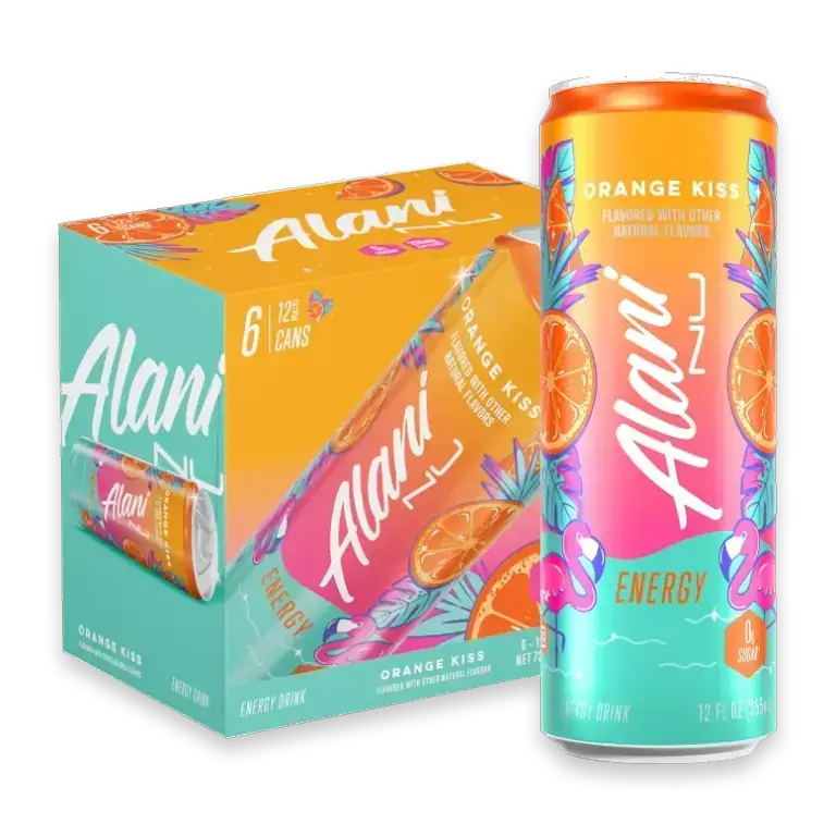 Orange Kiss Sugar Free Energy Drink 12 Fl Oz (Pack of 6)