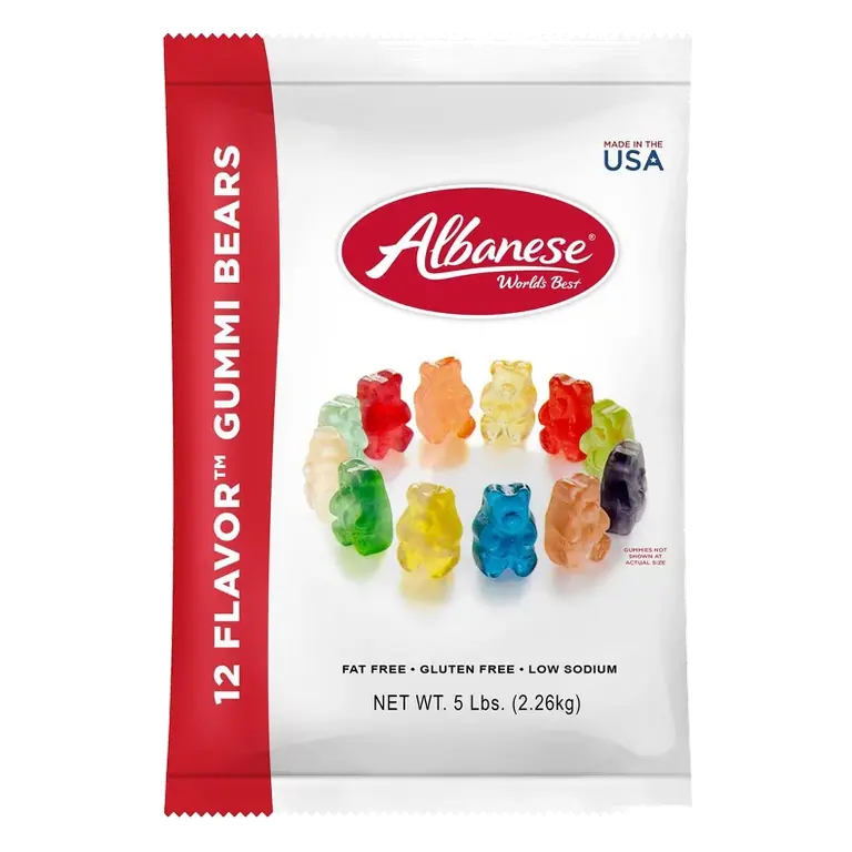 12 Flavor Assorted Gourmet Gummi Bears, 80oz