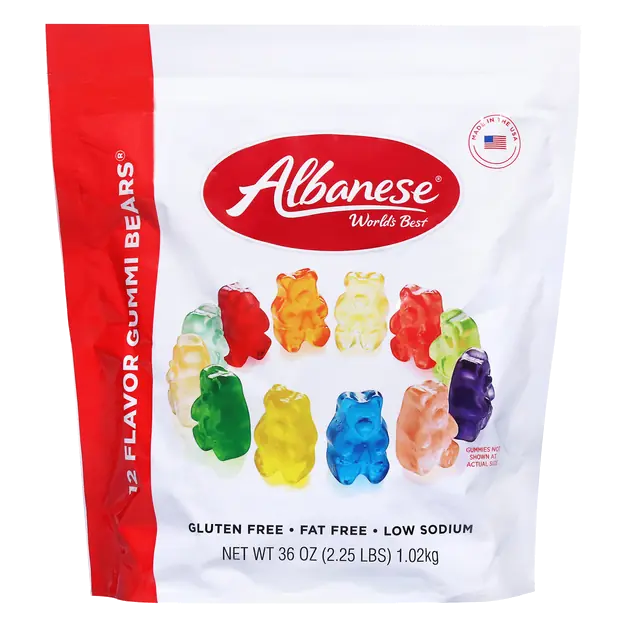 Gluten Free 12 Flavor Gummi Bears Candy