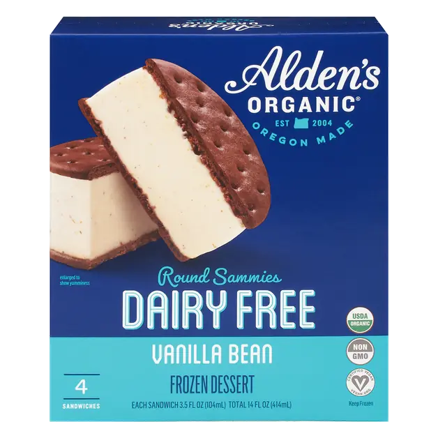Dairy Free Round Sammies Vanilla Bean Frozen Dessert 4 ct