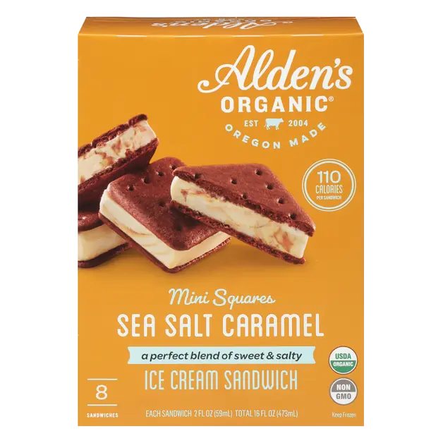 Sea Salt Caramel Mini Squares Ice Cream Sandwiches - 8 ct