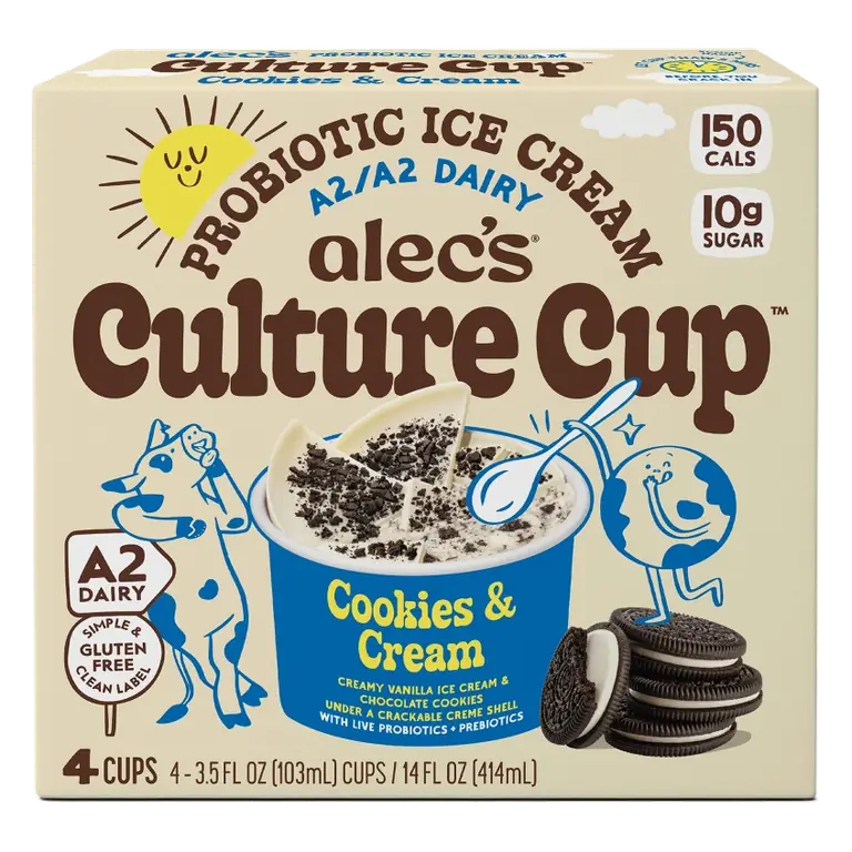 Alec's Ice Cream Frozen Culture Cup, 14 fl oz/4ct
