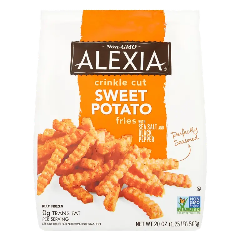 Crinkle Cut Sweet Potato Fries with Sea Salt and Black Pepper