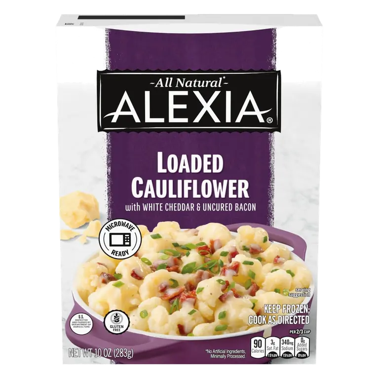 Loaded Cauliflower with White Cheddar and Bacon, Frozen Cauliflower Side
