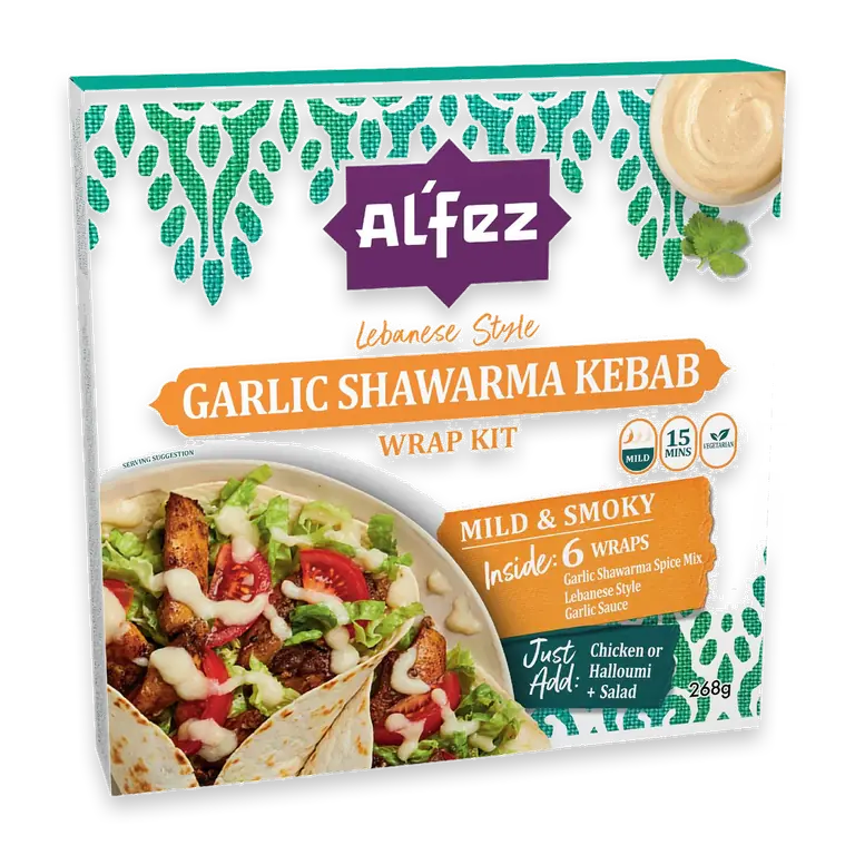 Lebanese Style Shawarma Kebab Wrap Kit Mild & Smoky