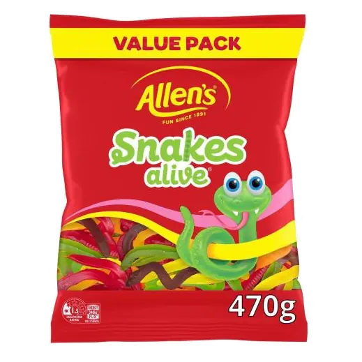 Lollies Large Value Bag Jelly:snakes Alive