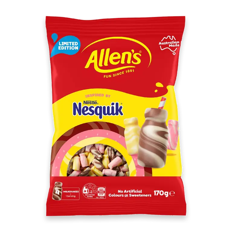 Nesquik Milkshakes Lollies Bag Strawberry & Banana