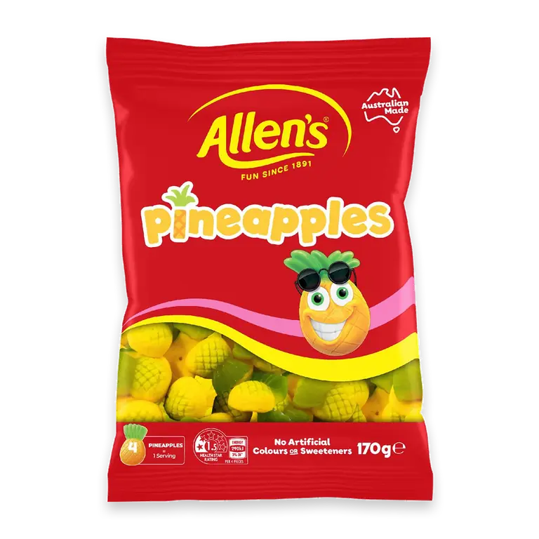 Pineapples Jelly Lollies Bag
