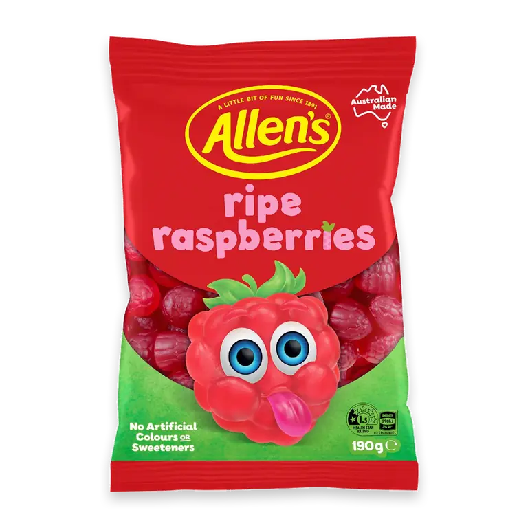 Ripe Raspberries Lollies Bag