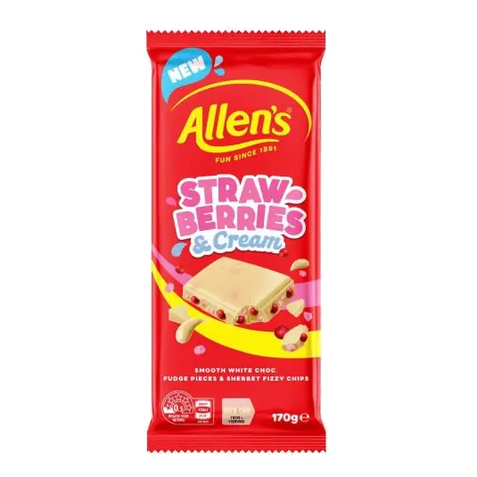 Strawberries & Cream White Choc Block