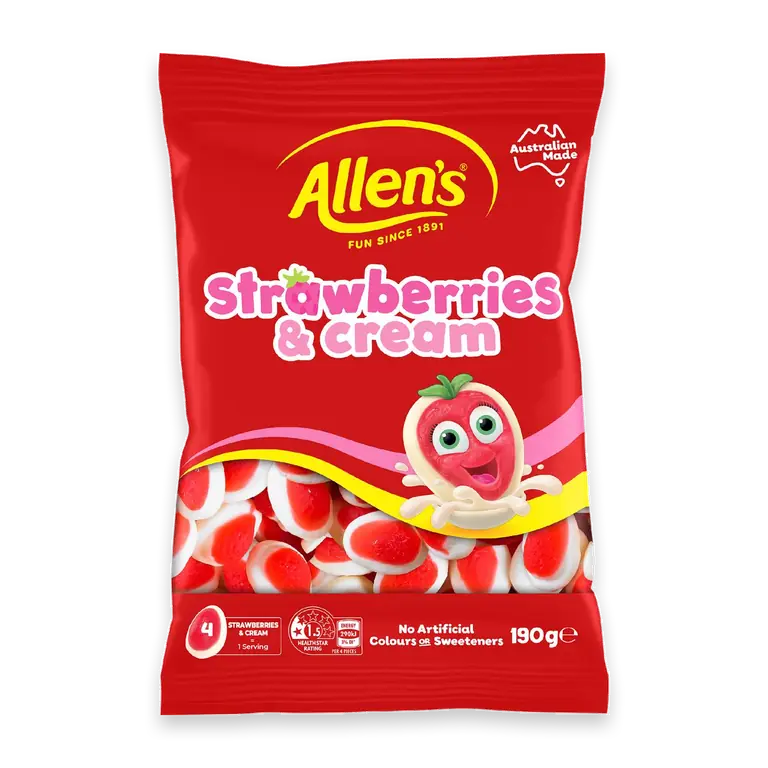 Strawberry & Cream Lollies Bag