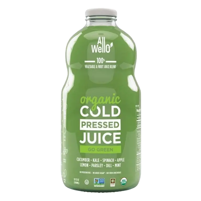 Allwello Go Green Organic Cold Pressed Juice, 32 fl oz