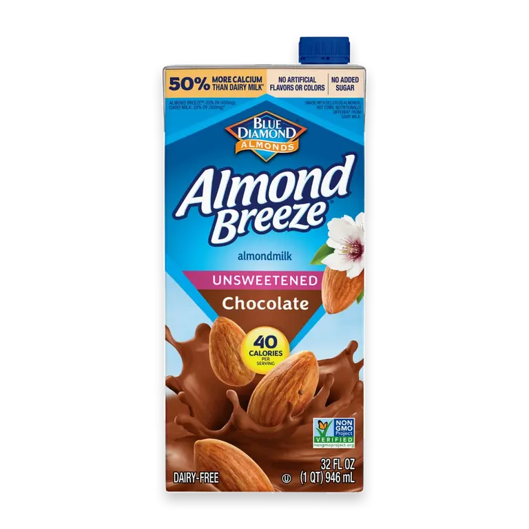 Dairy Free Shelf Stable Unsweetened Chocolate Almond Milk Quart