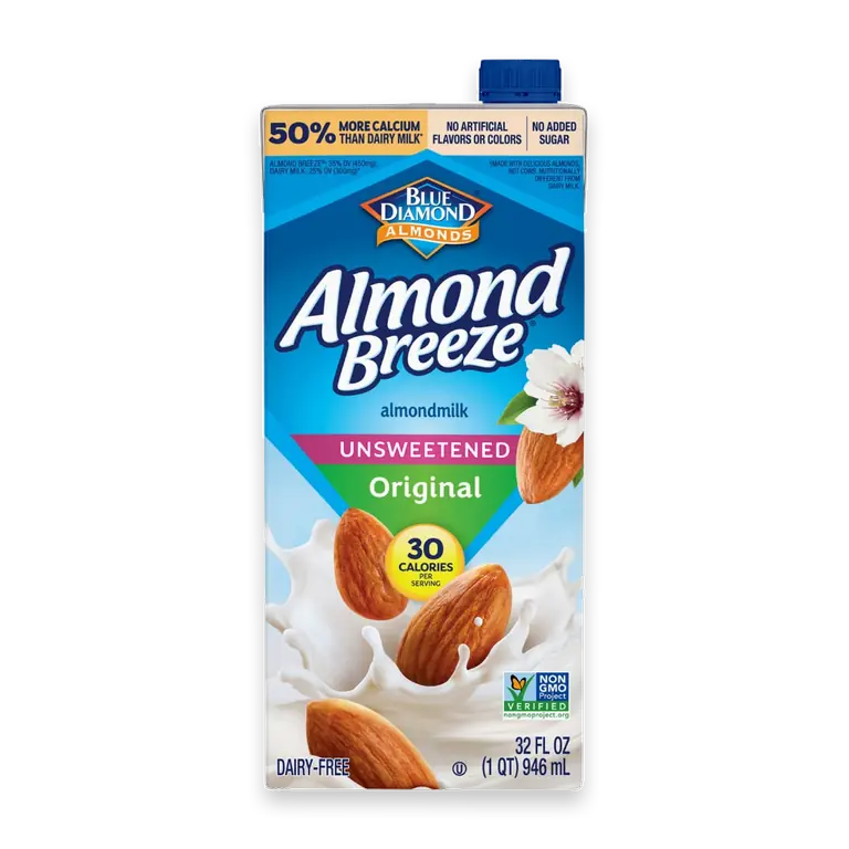 Dairy Free Shelf Stable Unsweetened Original Almond Milk Quart