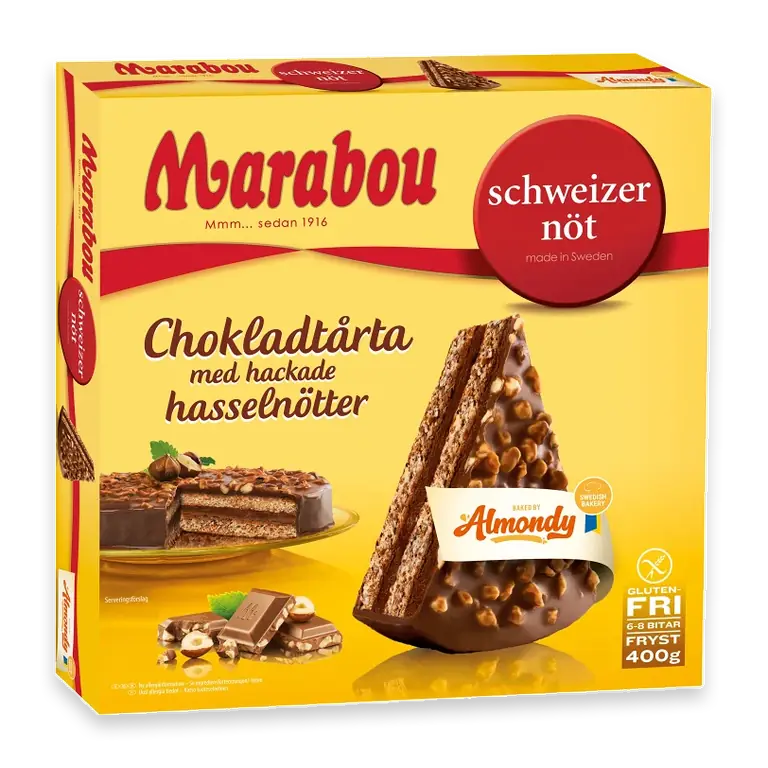 Chokladtårta schweizernöt Fryst 400g Marabou