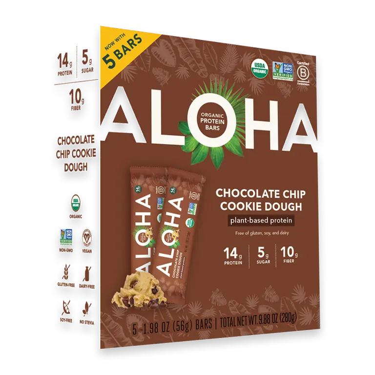 Organic Plant-Based Protein Bar Chocolate Chip Cookie Dough 5pk