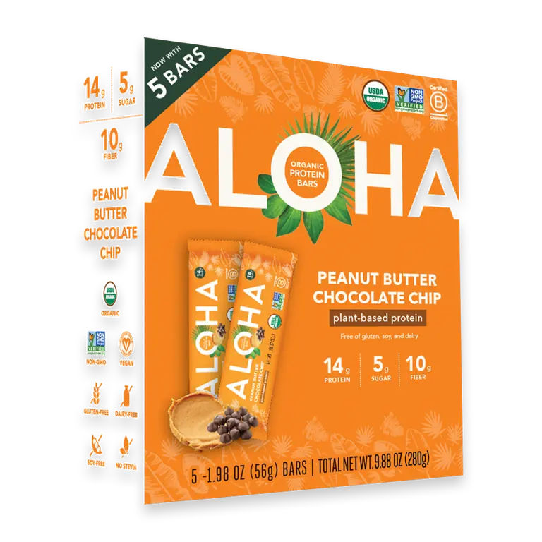 Organic Plant-Based Protein Bar Peanut Butter Chocolate Chip 5pk