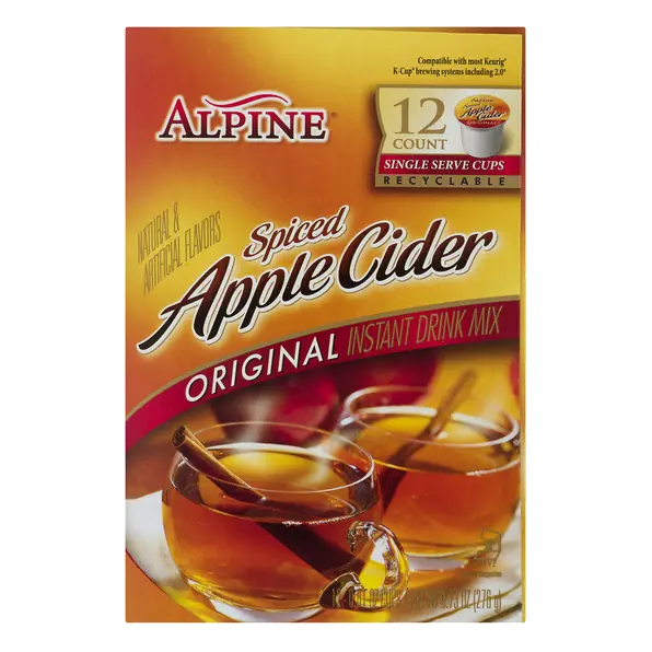 Alpine Original Spiced Apple Cider Instant Drink Mix 12-0.81 oz. Single-Serve Cups