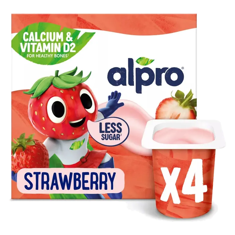 Kids Strawberry Soya Dairy Free Yoghurt Alternatives 4x115g