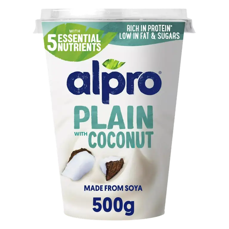Plain Coconut Plant Based Soya Yoghurt Alternative 500g