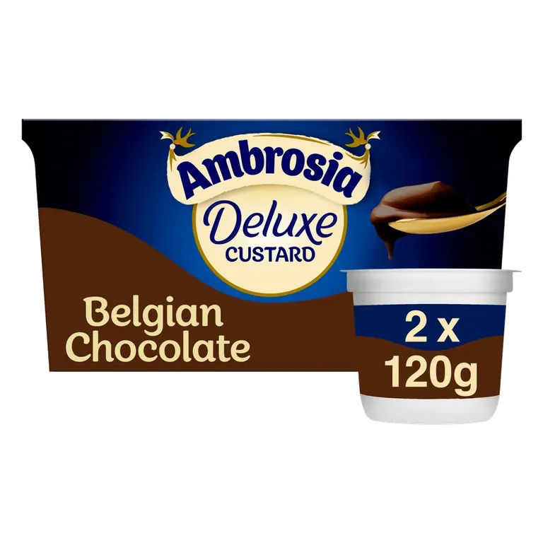 Deluxe Belgian Chocolate Custard Dessert Snack Pots 2 x 120g