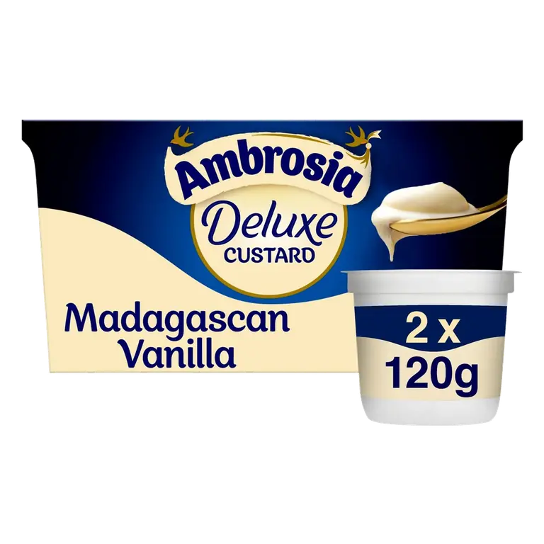 Deluxe Madagascan Vanilla Custard Dessert Snack Pots 2 x 120g