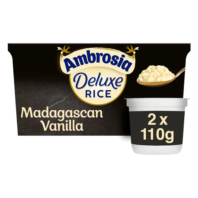 Deluxe Madagascan Vanilla Rice Pudding Dessert Snack Pots 2 x 110g