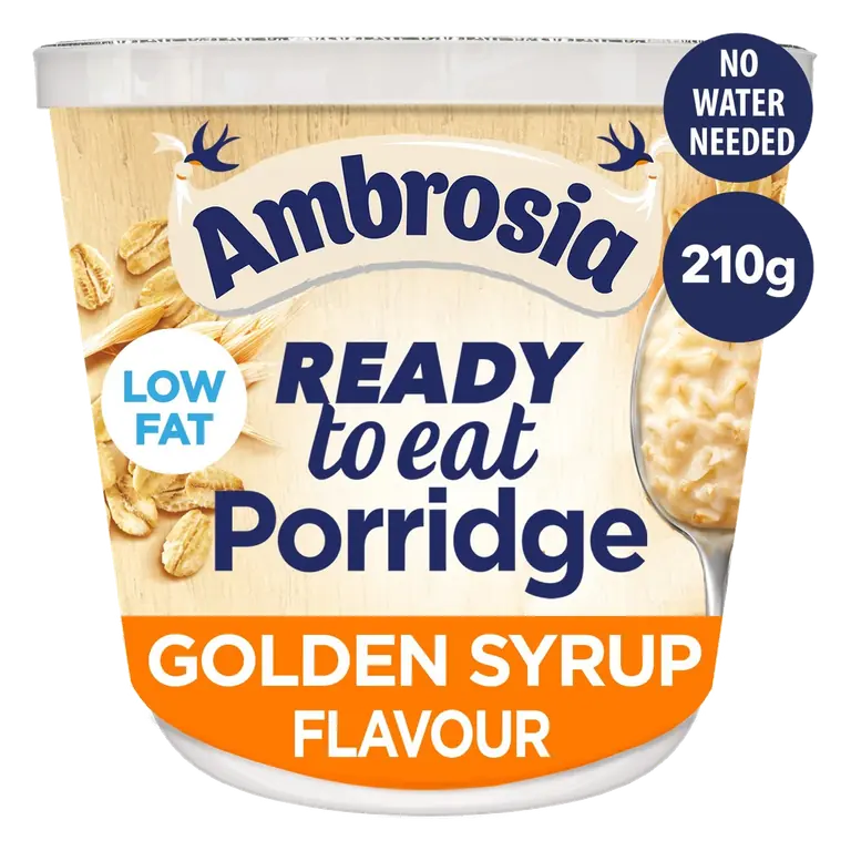 Ready to Eat Porridge Oat Cereal Pot Golden Syrup 210g