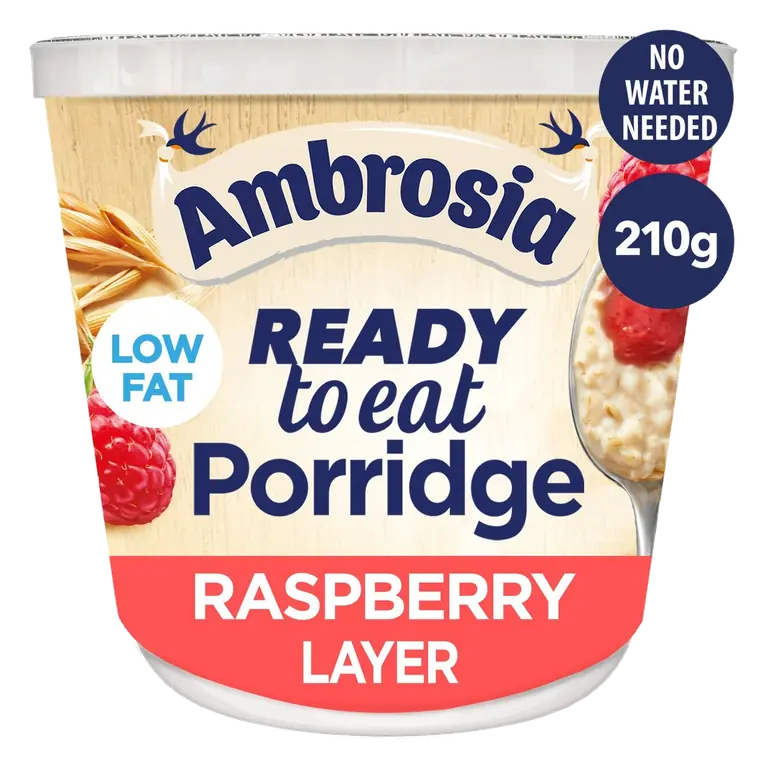 Ready to Eat Porridge Oat Cereal Pot Raspberry Layer 210g