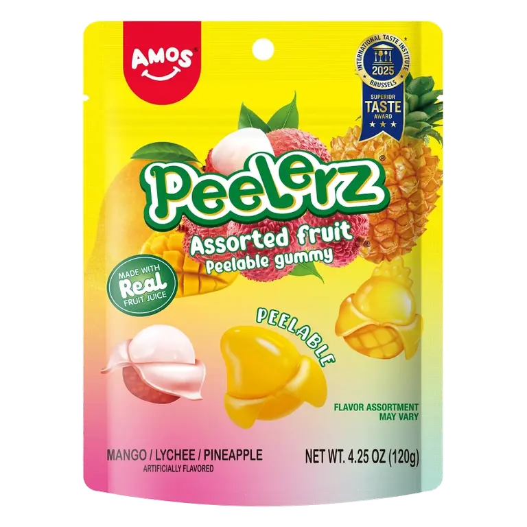 AMOS Peelerz Assorted Fruit Gummy Candy, 4.25oz